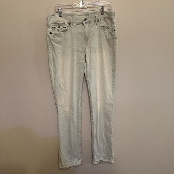 True Religion Light Blue Jeans Cora Mid Rise Straight Size 30 Women’s - Picture 1 of 14